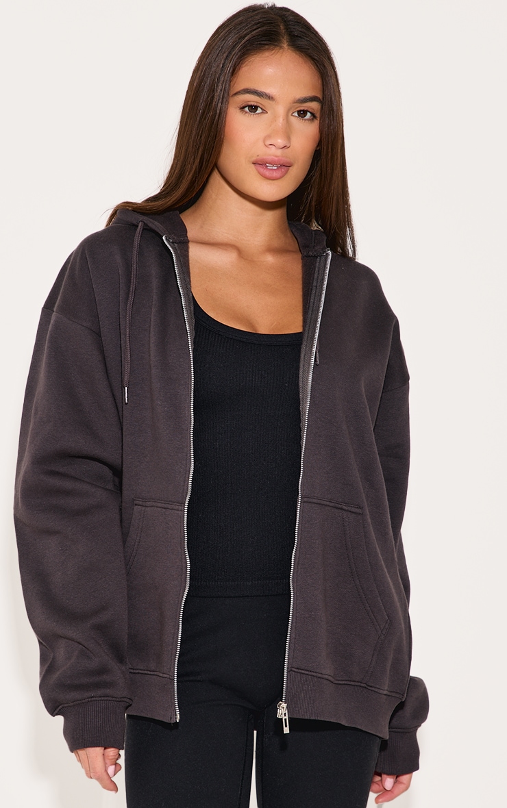 Kam Felpa Con Cappuccio E Cerniera – Taglia 8XL – Colore Carbonio – 65% Cotone 35% Poliestere