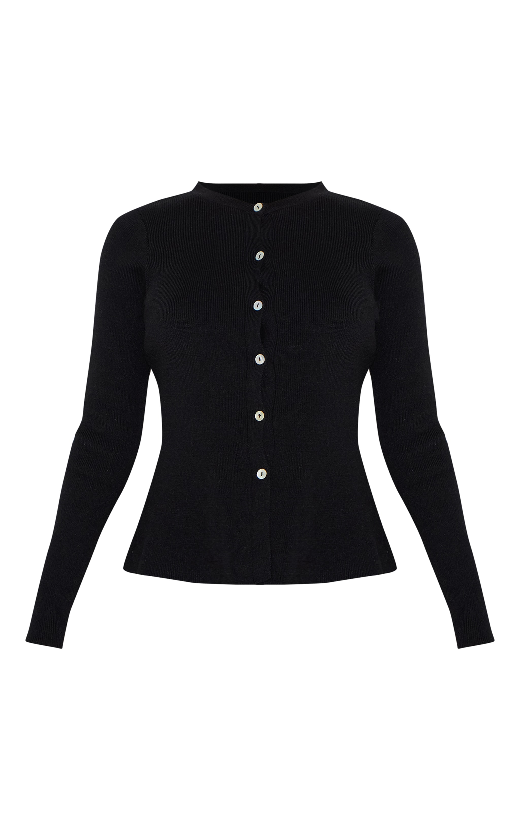 Cardigan Court en Maille Tricot Compacte Noire image 5