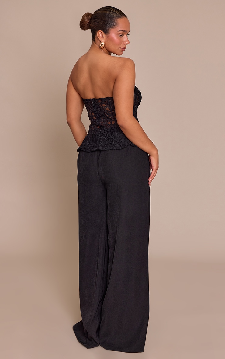 Shape Black Wide Leg Tailored Pants image 3