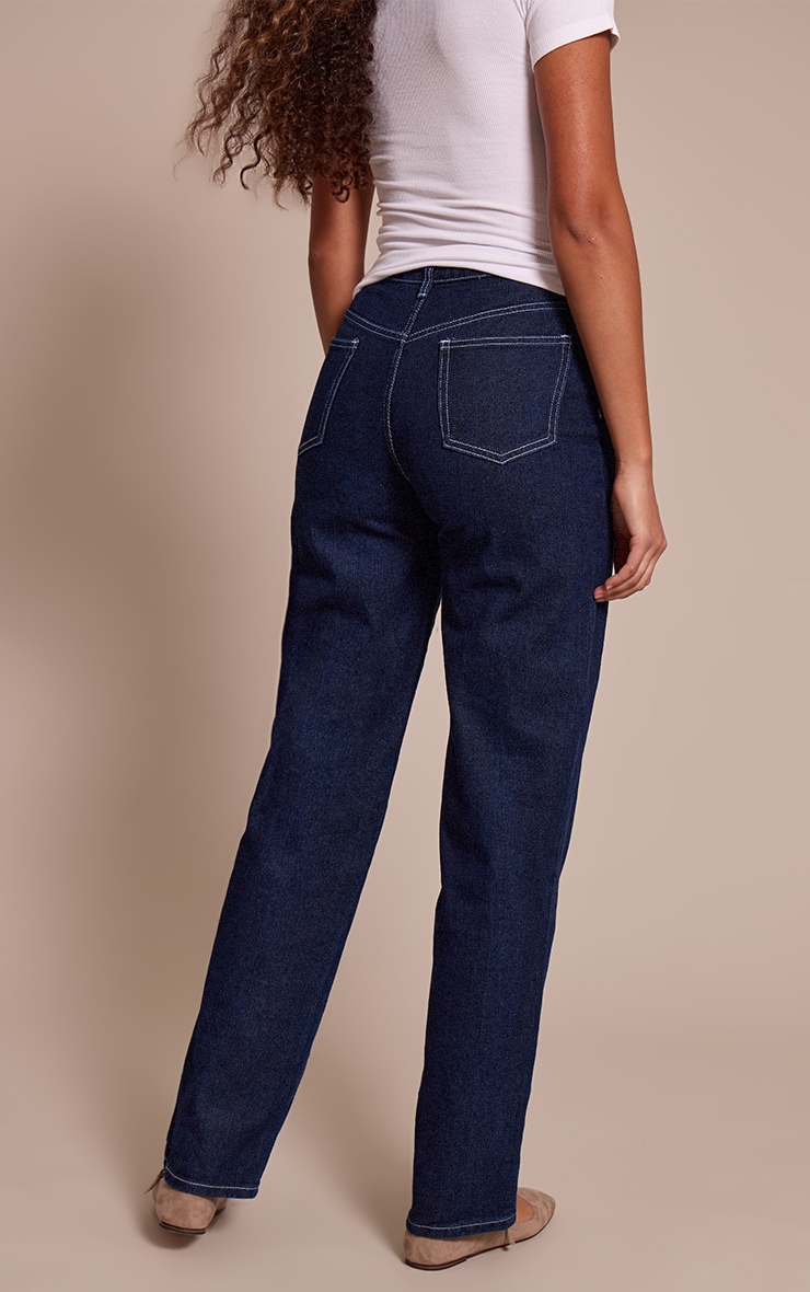 Tall Indigo Mid Rise Wide Leg Jean image 3