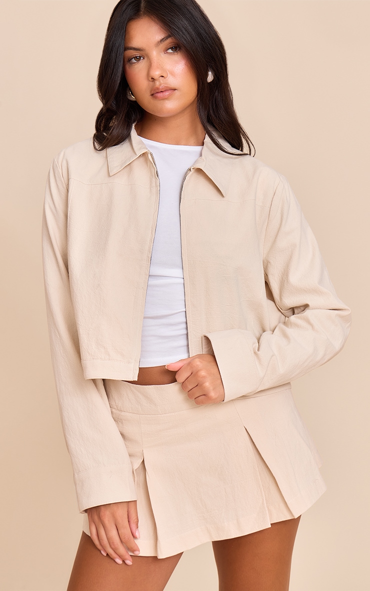 Cream Cotton Mini Skirt image 1