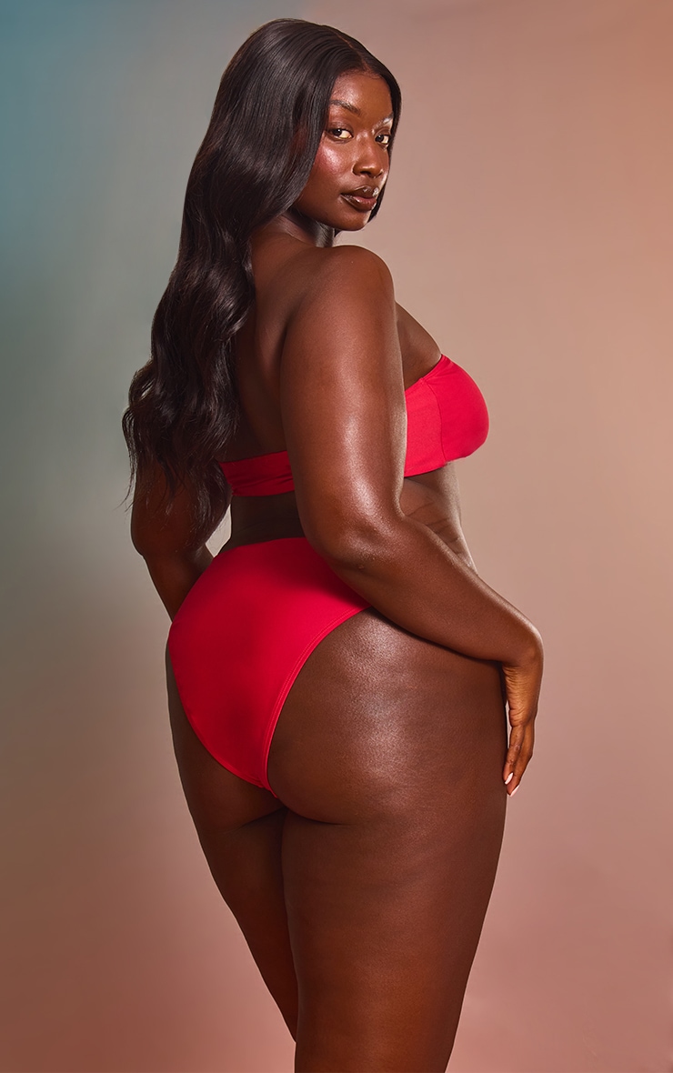 Plus Red Bandeau Mix & Match Bikini Top image 2