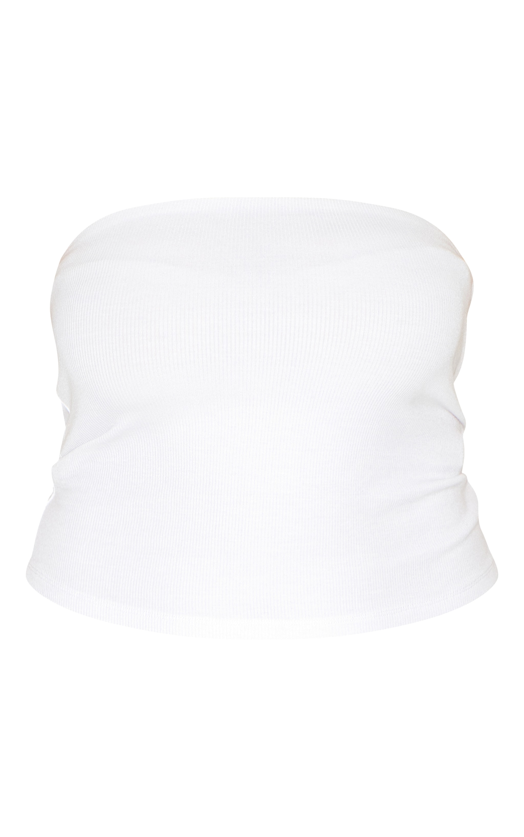 Plus White Soft Rib Bandeau Top image 5