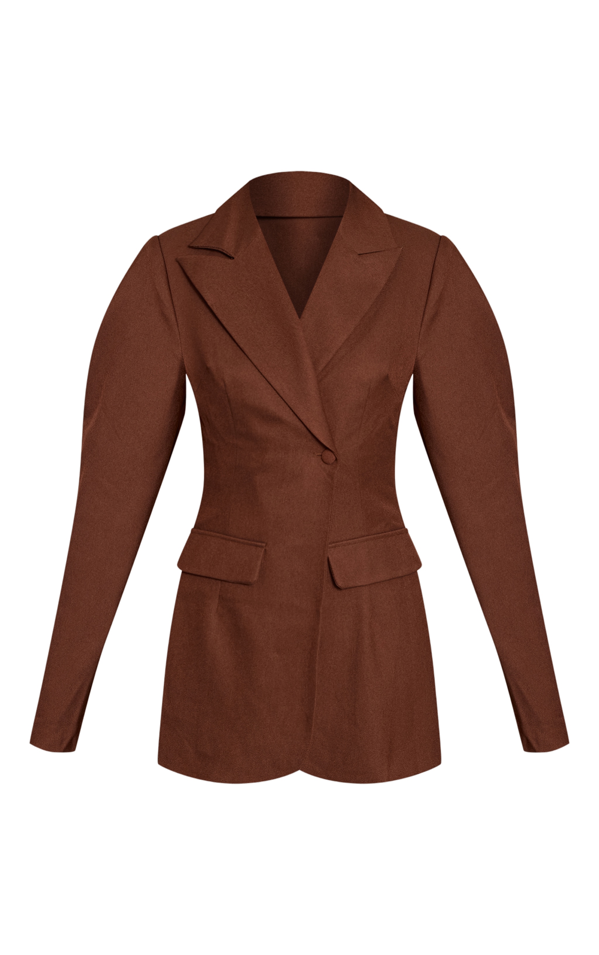 Chocolate Drop Shoulder Cinch Waist Extreme Oversized Blazer image 5