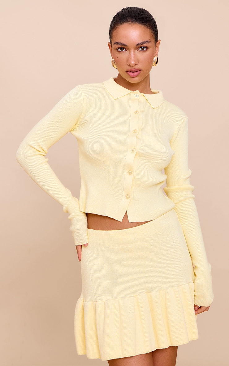 Haut Jaune en maille tricot Boutonné image 1