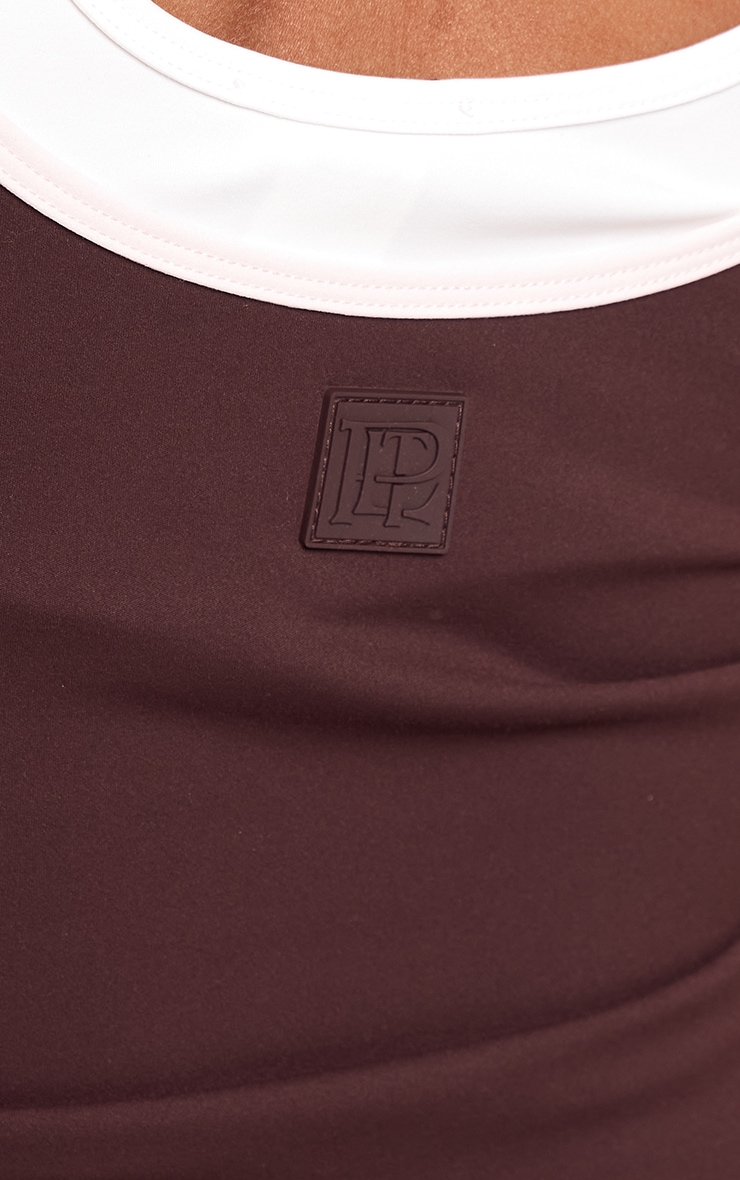 Petite PLT Chocolate Double Layer Contrast Gym Vest image 4