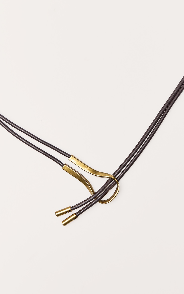 Chocolate Rope Belt With Gold Hardware image 3