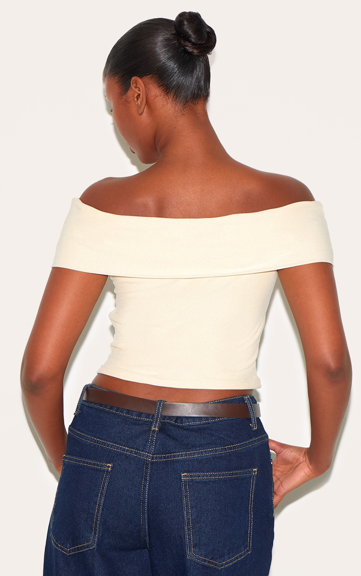 Almond Soft Touch Bardot Long Top image 2