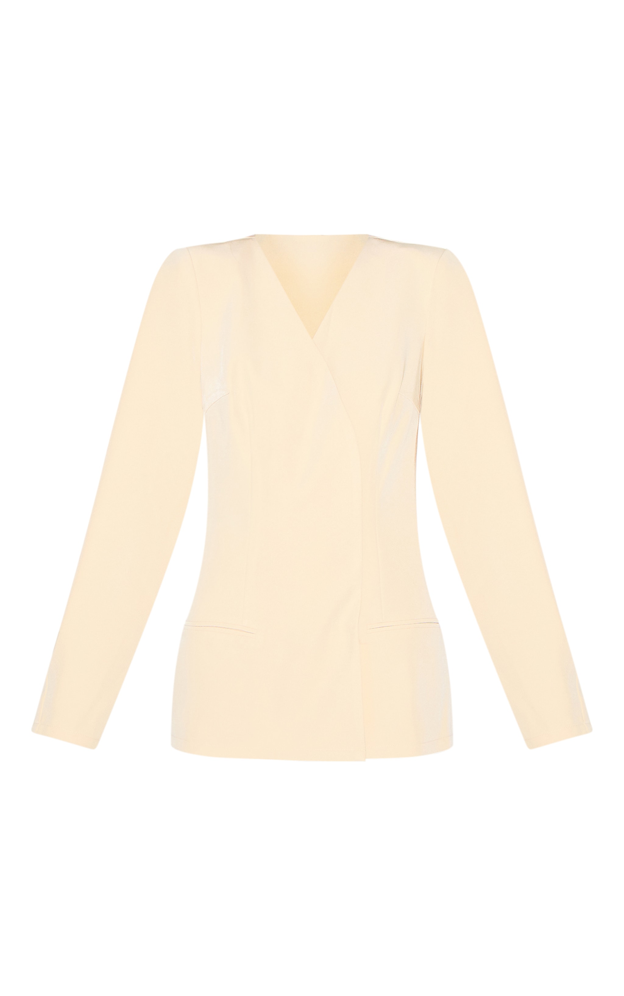 Butter Yellow Cross Front Cocoon Sleeve Tailored Romper image 5