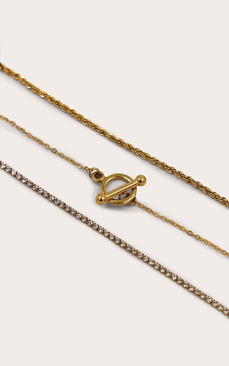 Gold Water Resistant Dainty Layered Bracelet image 3