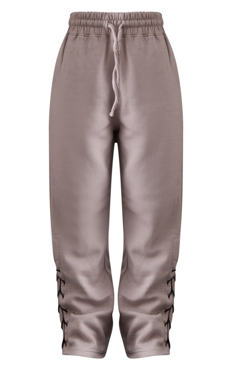 Petite Ash Grey Tie Side Track Pants image 5