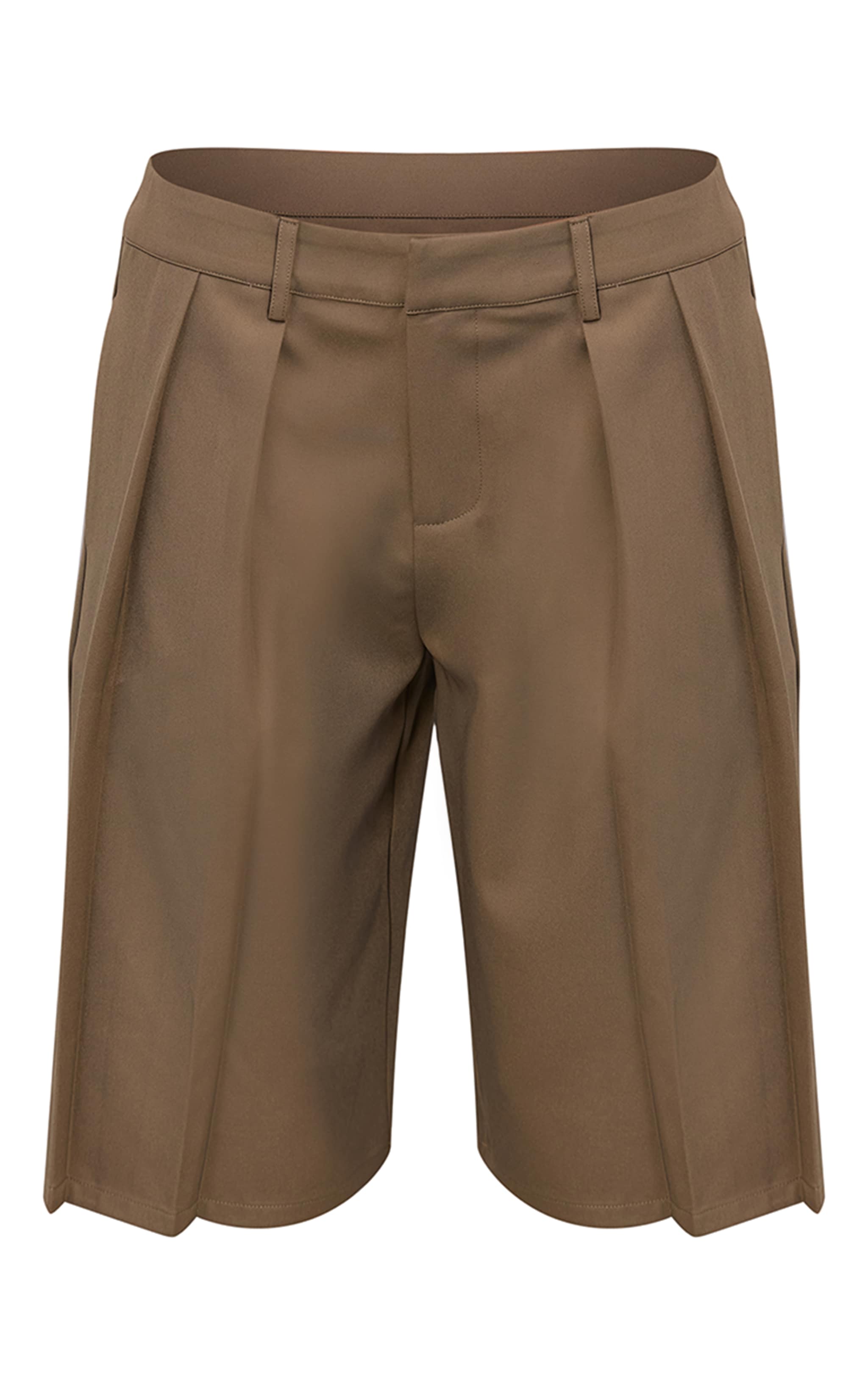  Camel Woven Pleat Detail Jorts image 5