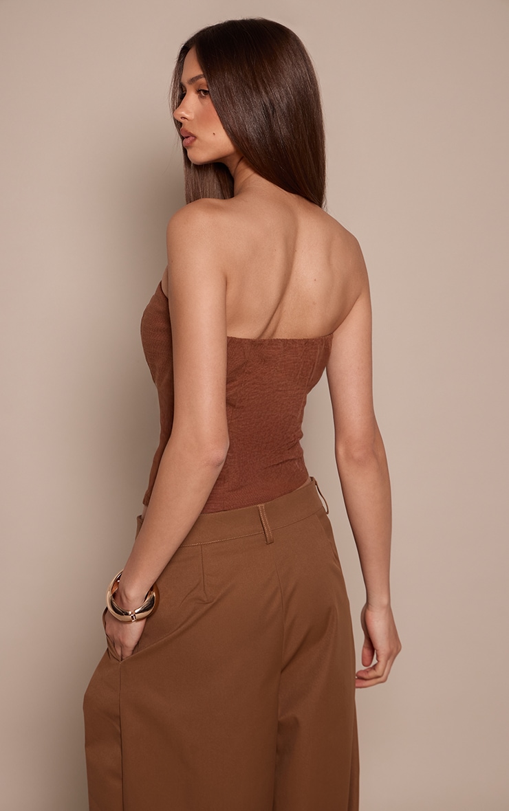 Chocolate Woven Bandeau Top image 2