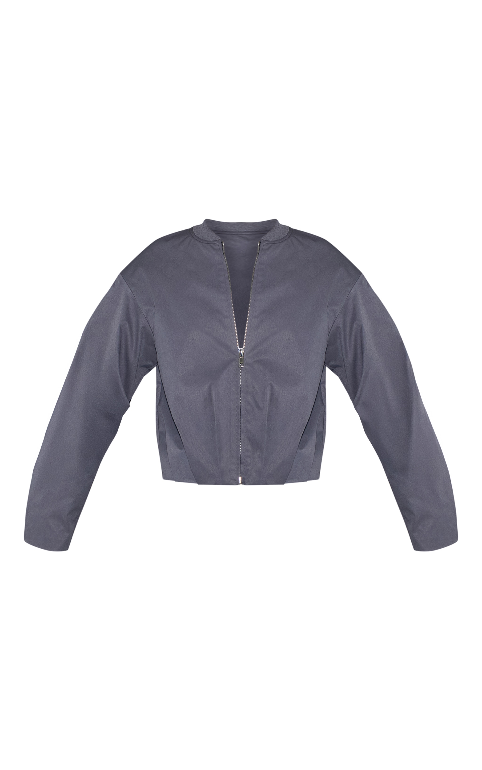 Charcoal Pleated Bomber Jacket image 5