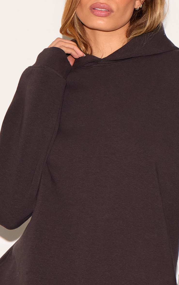 Espresso Premium Interlock Oversized Hoodie image 4