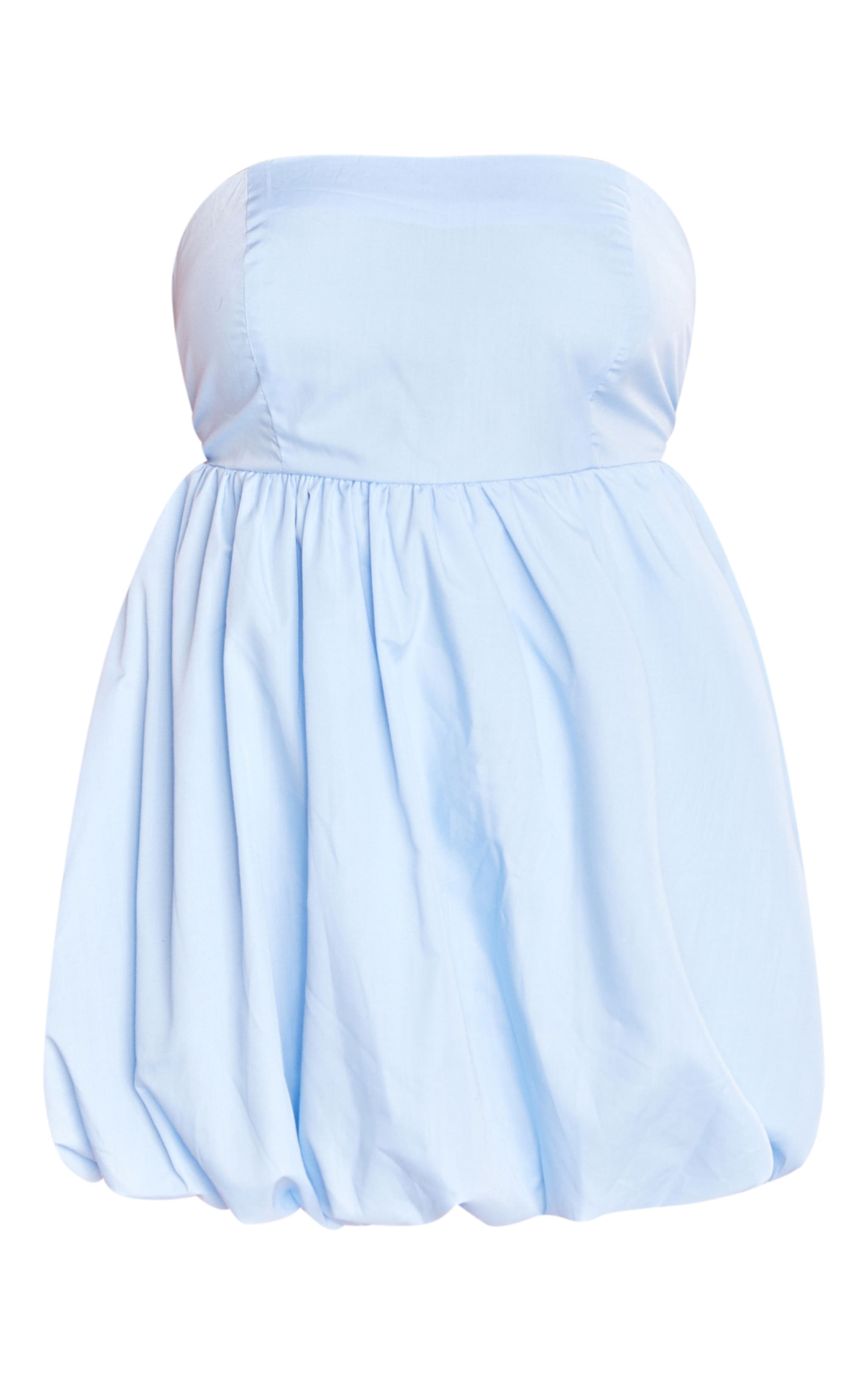 Plus Baby Blue Bandeau Puffball Mini Dress image 5