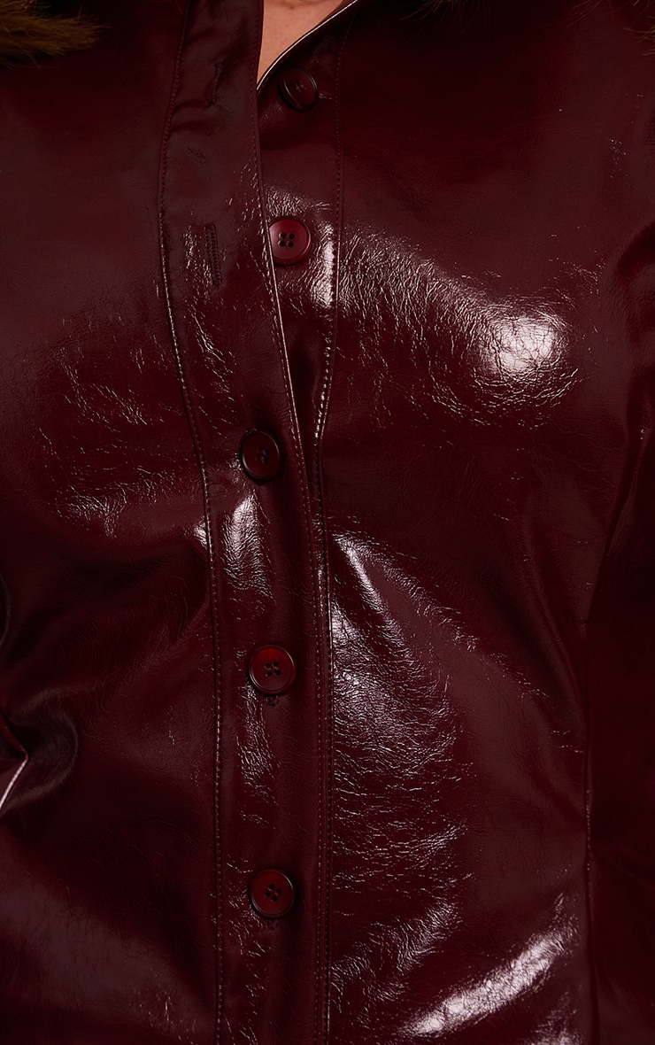 Shape Burgundy Vinyl Button Front Shirt image 4