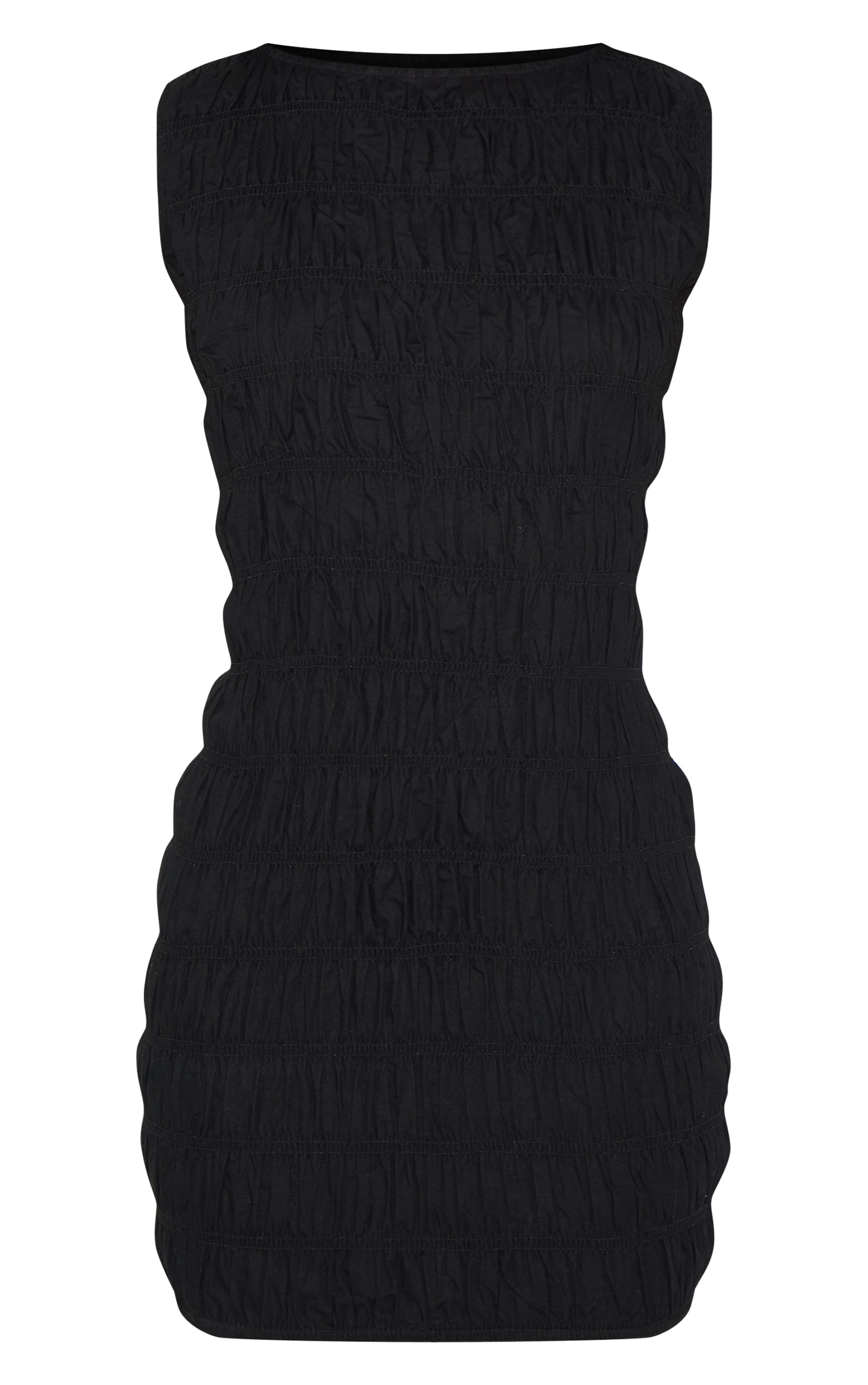 Robe moulante noire froncée à col bateau image 5