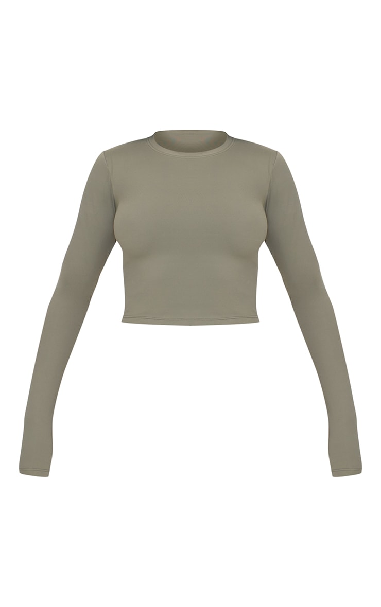 Olive Ultimate Sculpt Long Sleeve Crop Gym Top image 5
