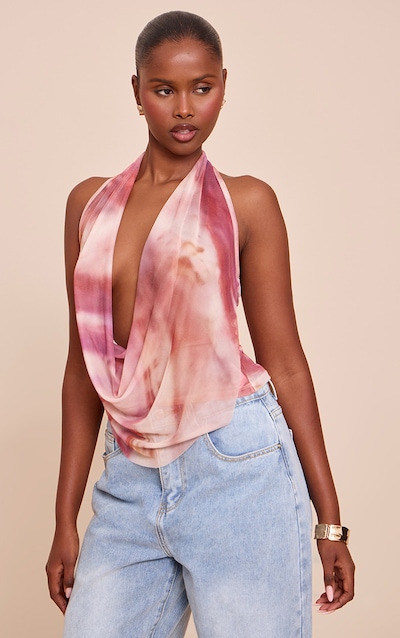 Multi Printed Halter Neck Top