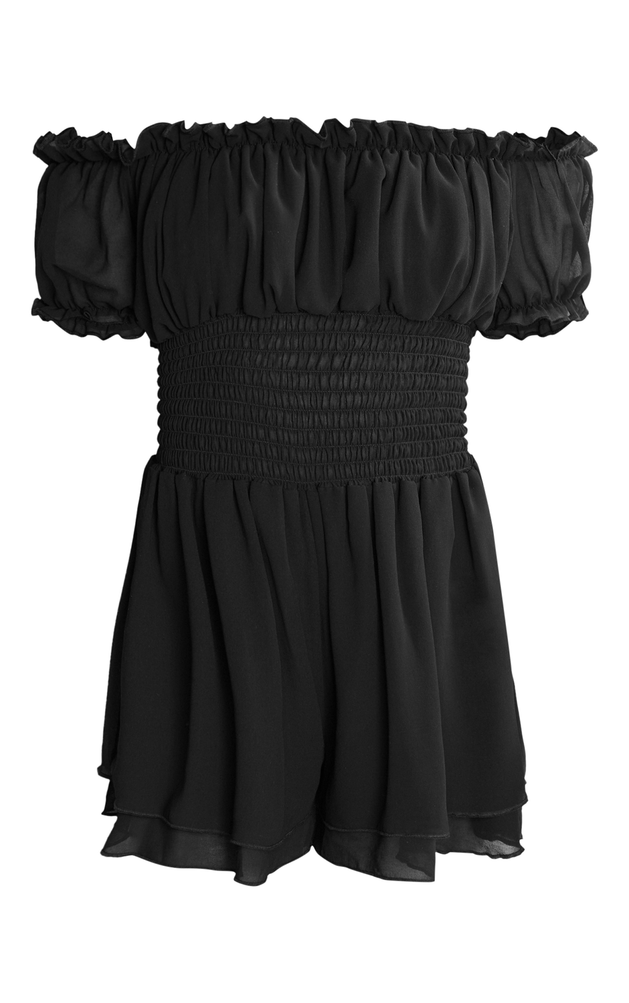 Black Mesh Bardot Floaty Romper image 5