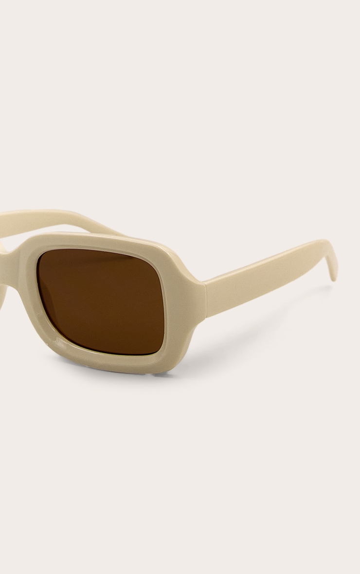 Cream Square Chunky Sunglasses image 4