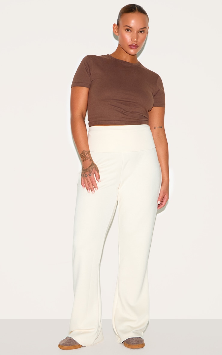 Plus Cream Premium Foldover Soft Touch Yoga Flares image 2