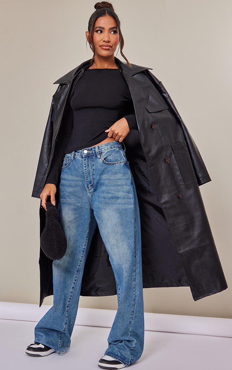 Black Burnout Mesh Long Sleeve Top image 3