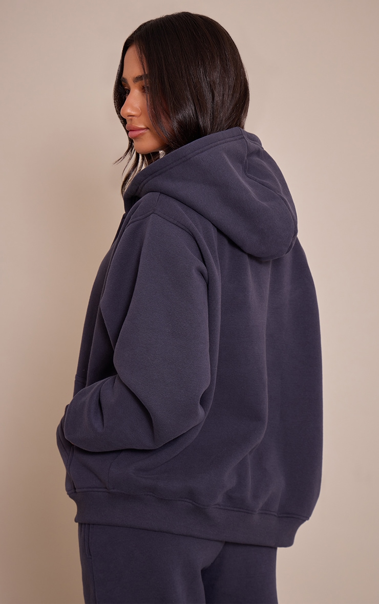 Petite Navy Zip Through Hoodie image 2