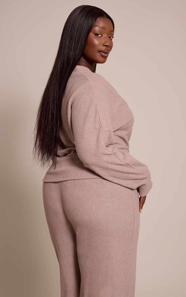 Plus Mushroom Soft Ribbed Button Up Cardigan image 2