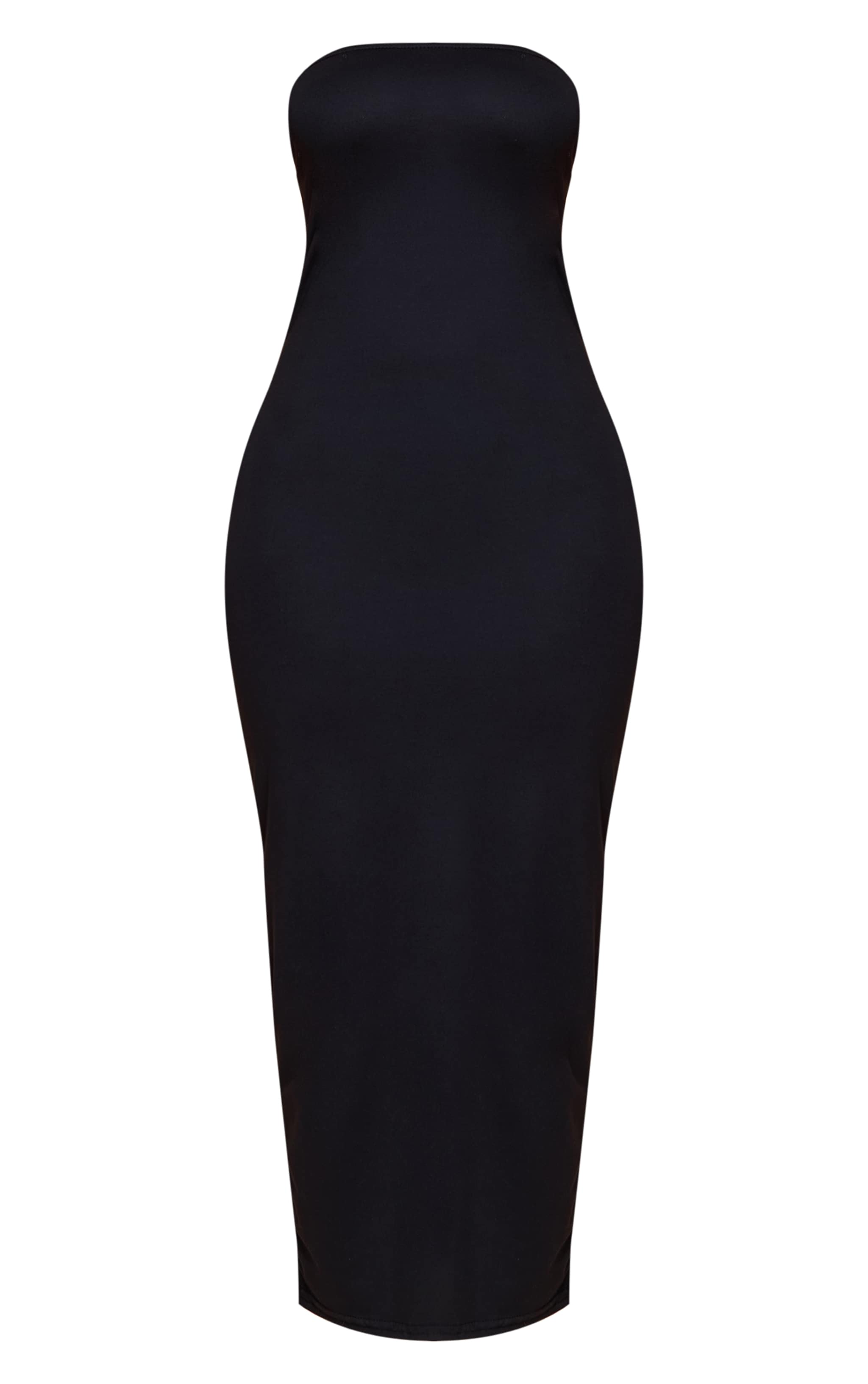 Petite Black Bandeau Slinky Midaxi Dress image 5