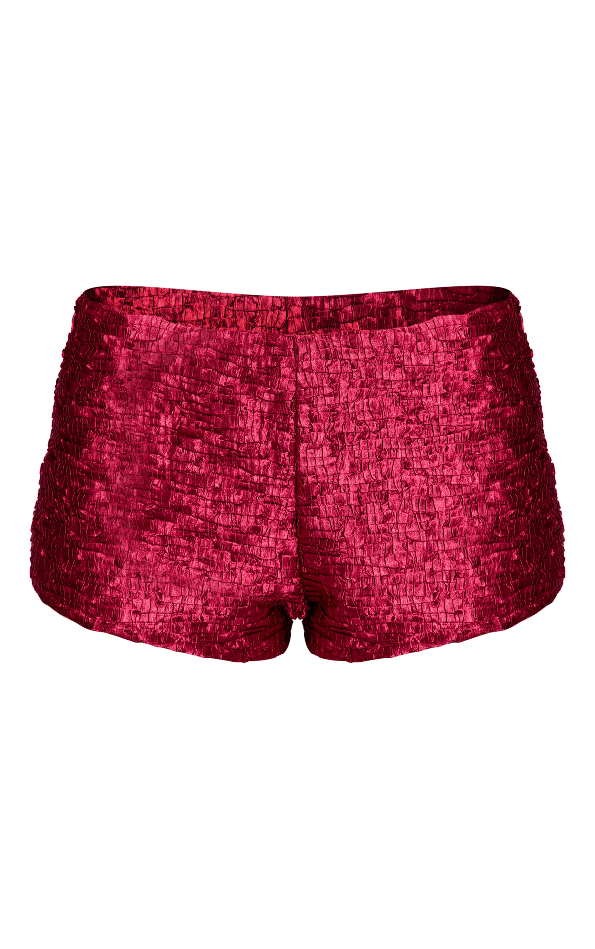 Mini short satiné texturé bordeaux image 6