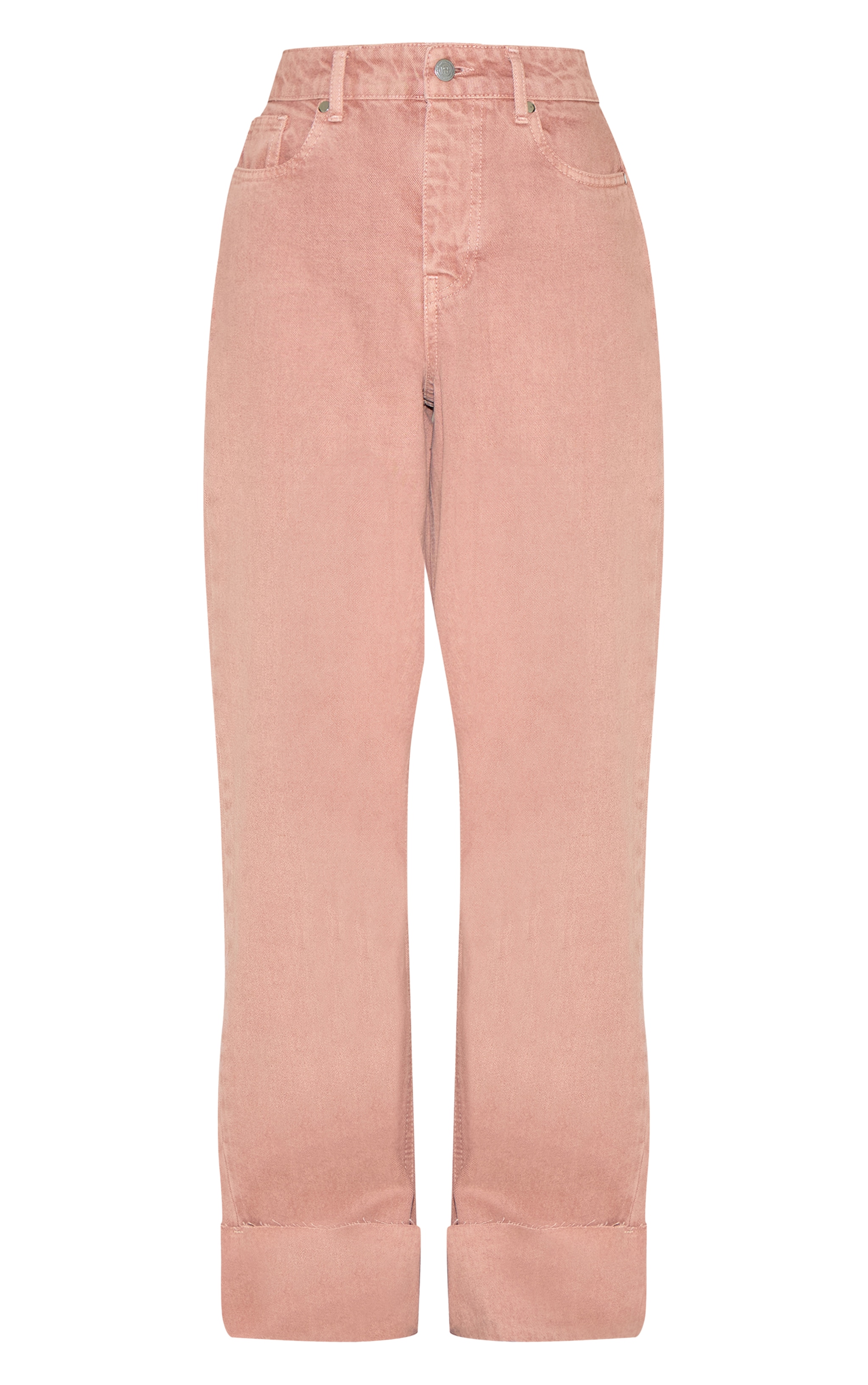 Washed Pink Turn Up Hem Jeans image 5
