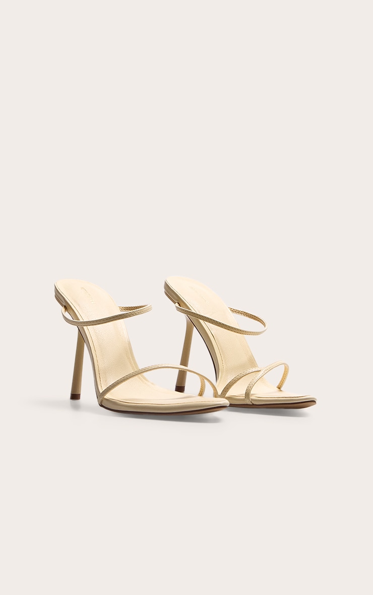 Lemon Pu Round Toe Strap High Stiletto Heeled Mules image 2