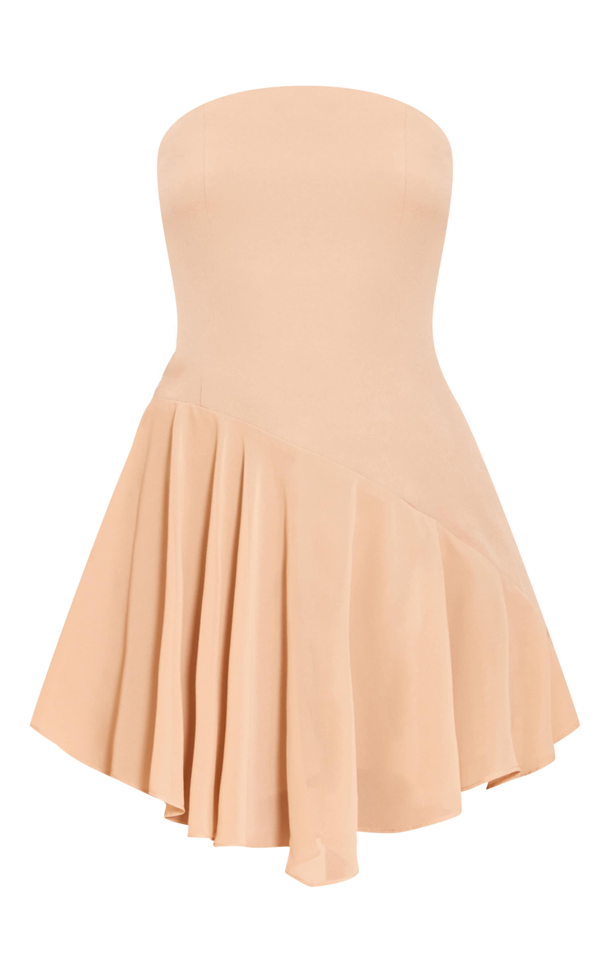 Beige Woven Bandeau Frill Detail Romper image 5