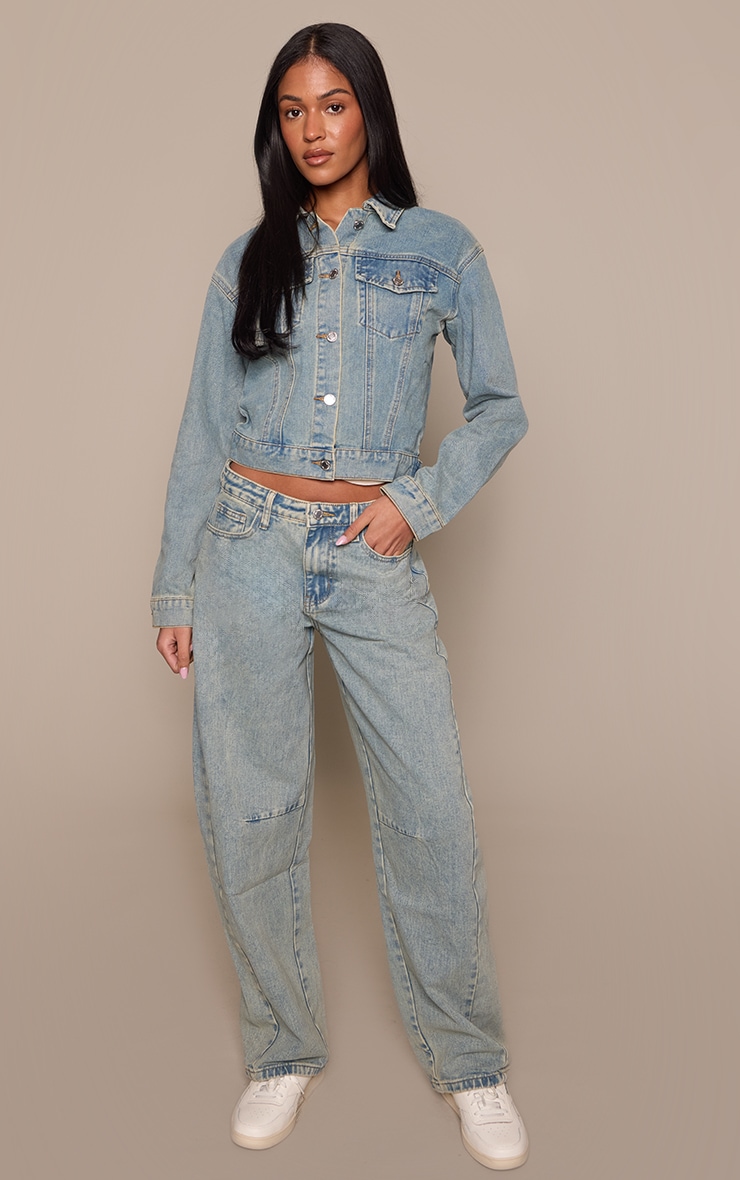 Tall Vintage Seam Detail Low Rise Barrel Jeans