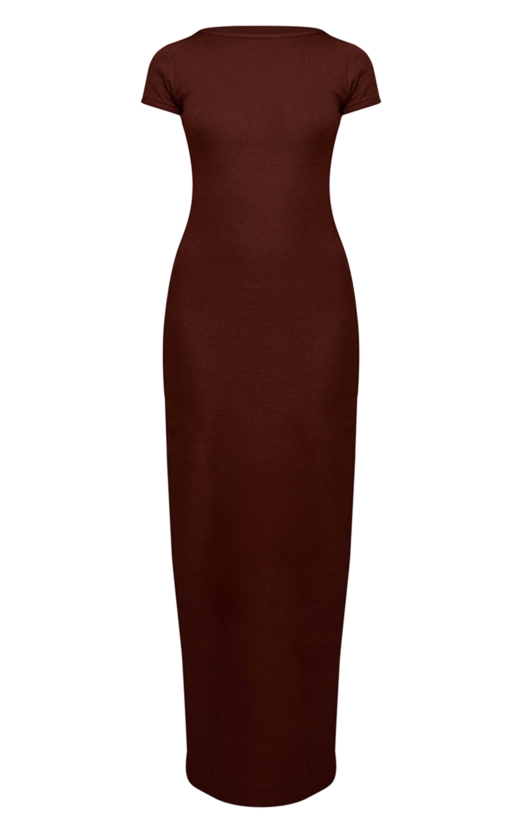 Brown Soft Brushed Short Sleeve Maxi Dress image 5