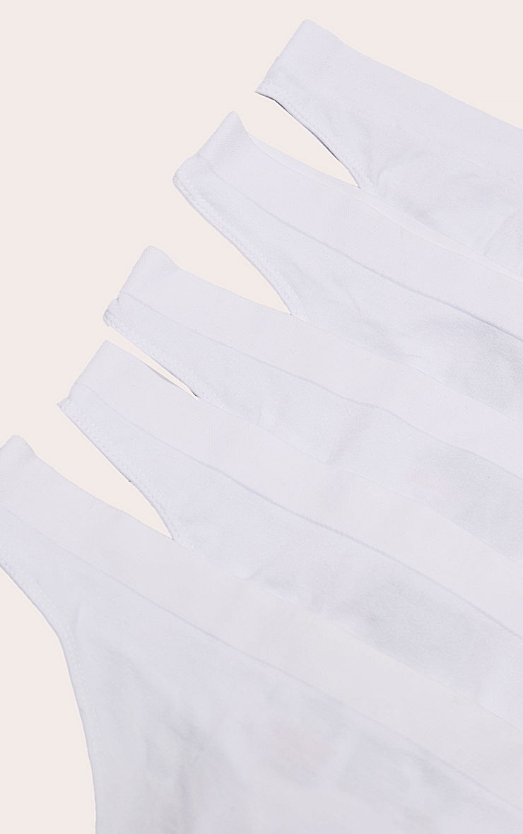White Pack of 5 Seamless Thongs image 2