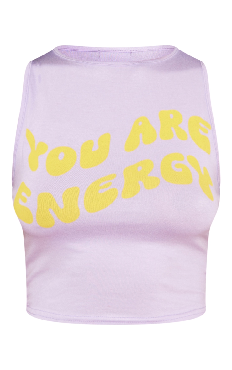 Lilac You Are Energy Print Sleeveless Crop Top image 5