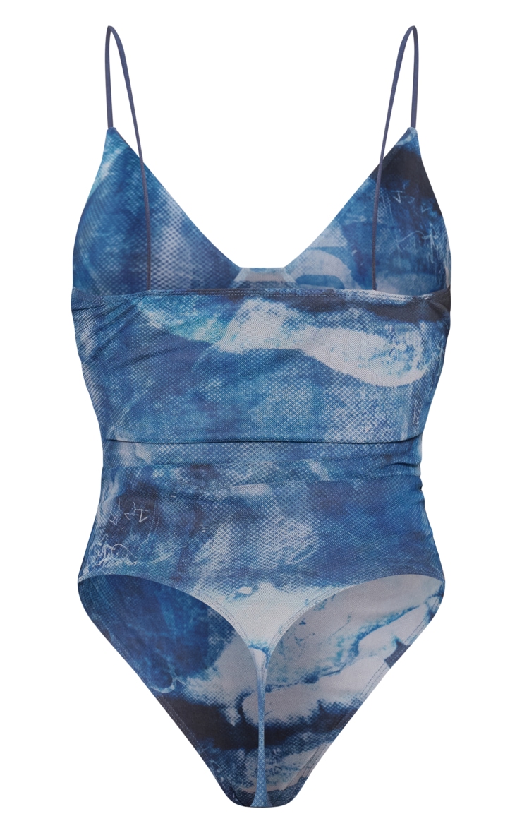 Blue Print Mesh Cup Bodysuit image 6