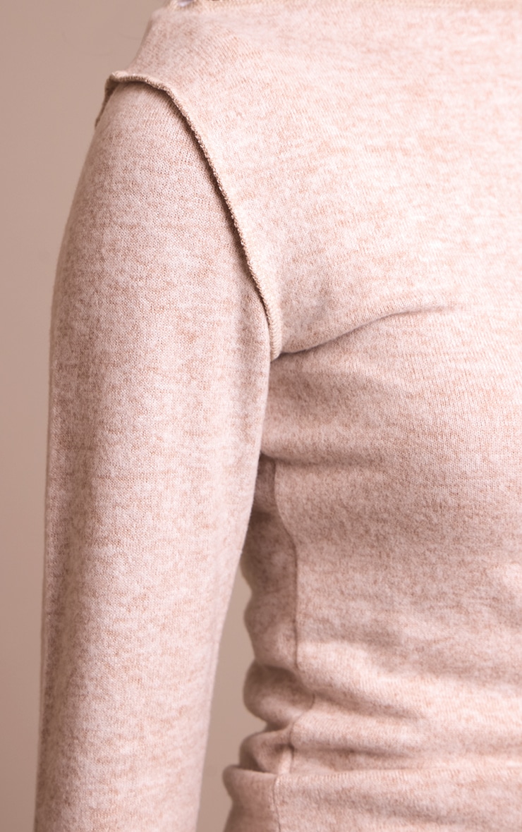 Sand Soft Knit Straight Neck Long Sleeve Top  image 4