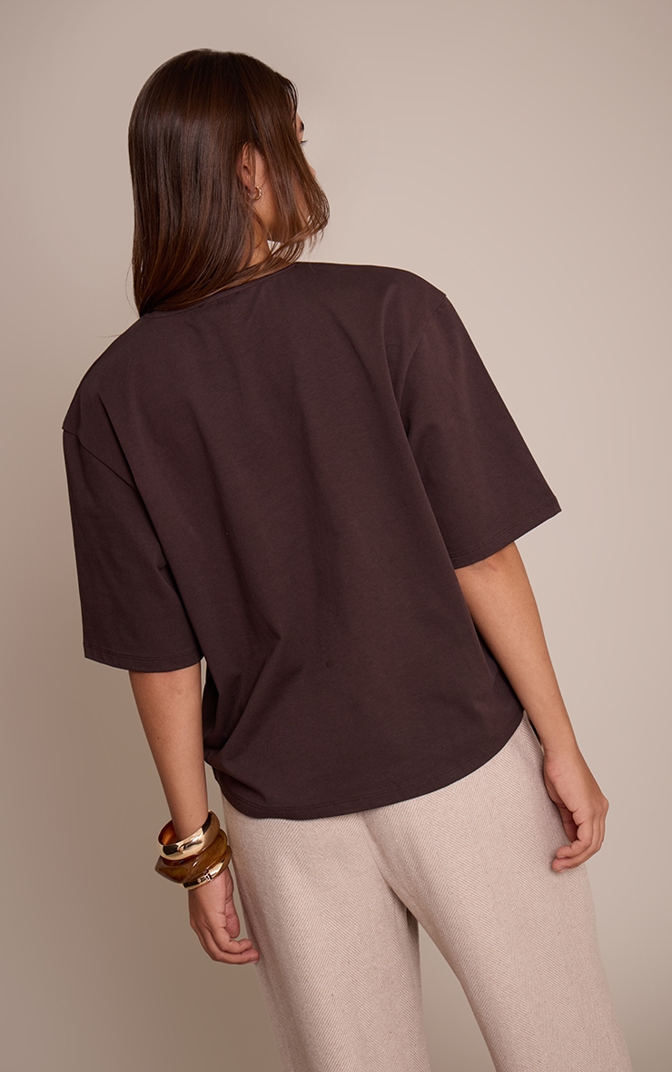 Dark Chocolate Oversized Boxy T Shirt image 2