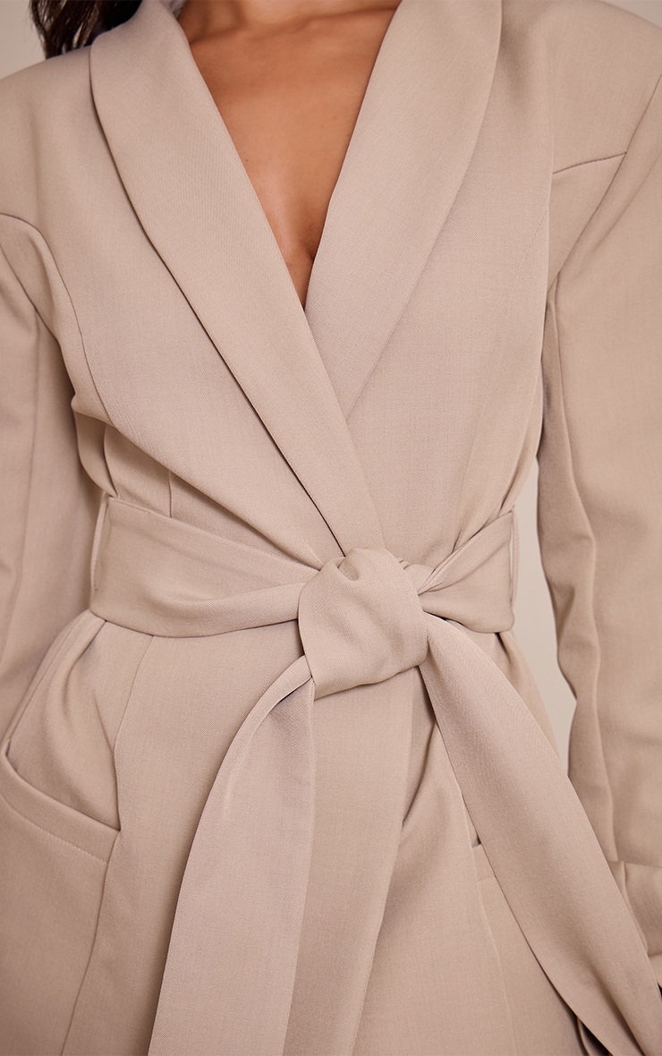 Petite Stone Tailored Tie Waist Blazer Dress image 4