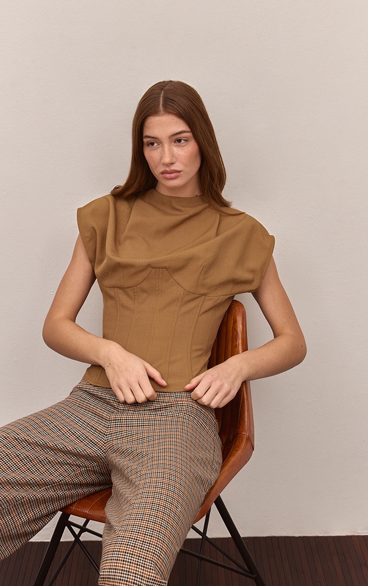 Camel Cinched Waist Top  image 1