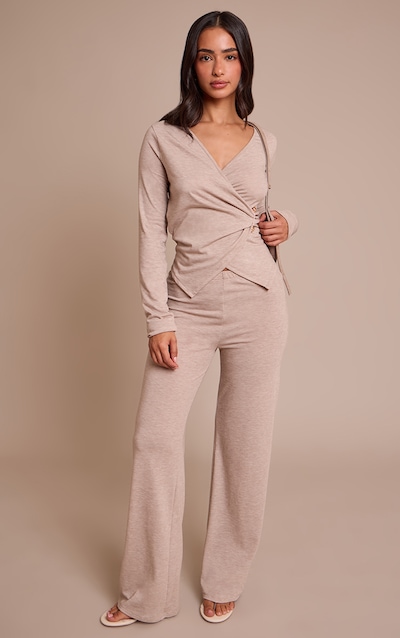 Petite Pantalon large en jersey gris pierre