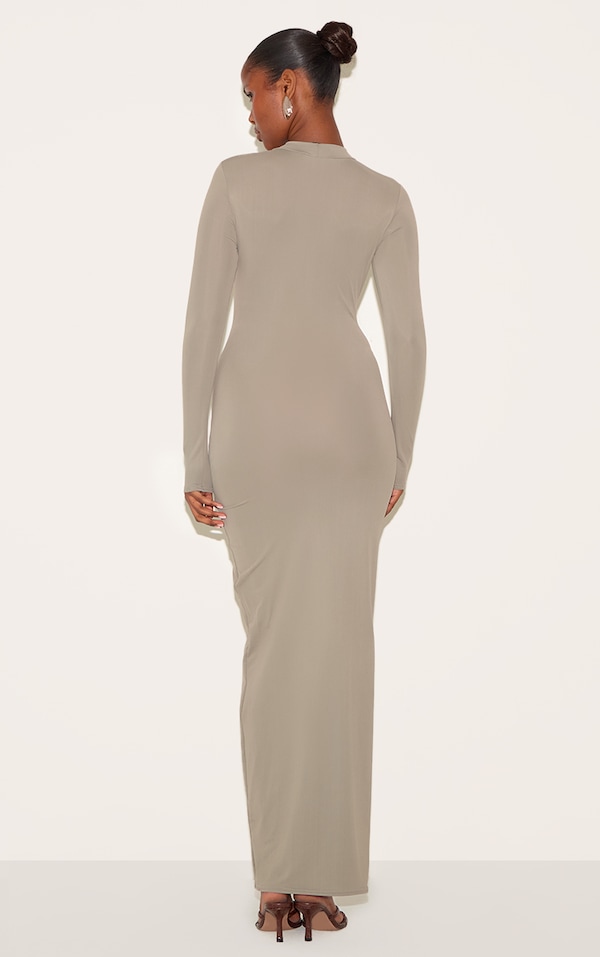 Mushroom Matte Sculpt Wrap Maxi Dress | Dresses | PrettyLittleThing USA