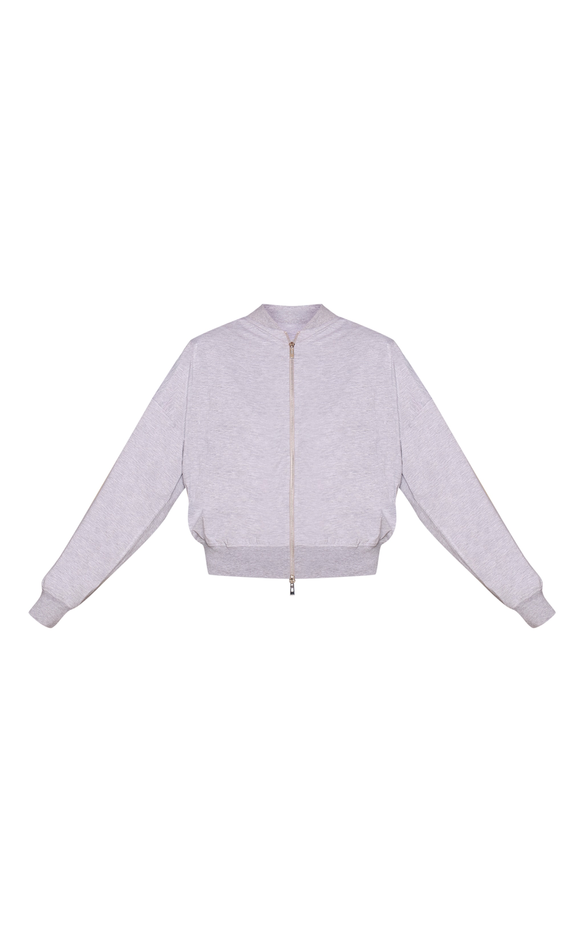 Grey Marl Casual Zip Through Bomber image 5