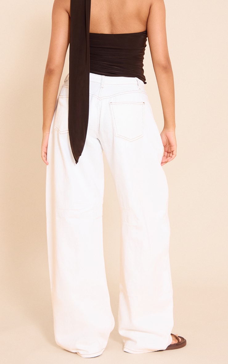 White Seam Detail Barrel Jean image 3