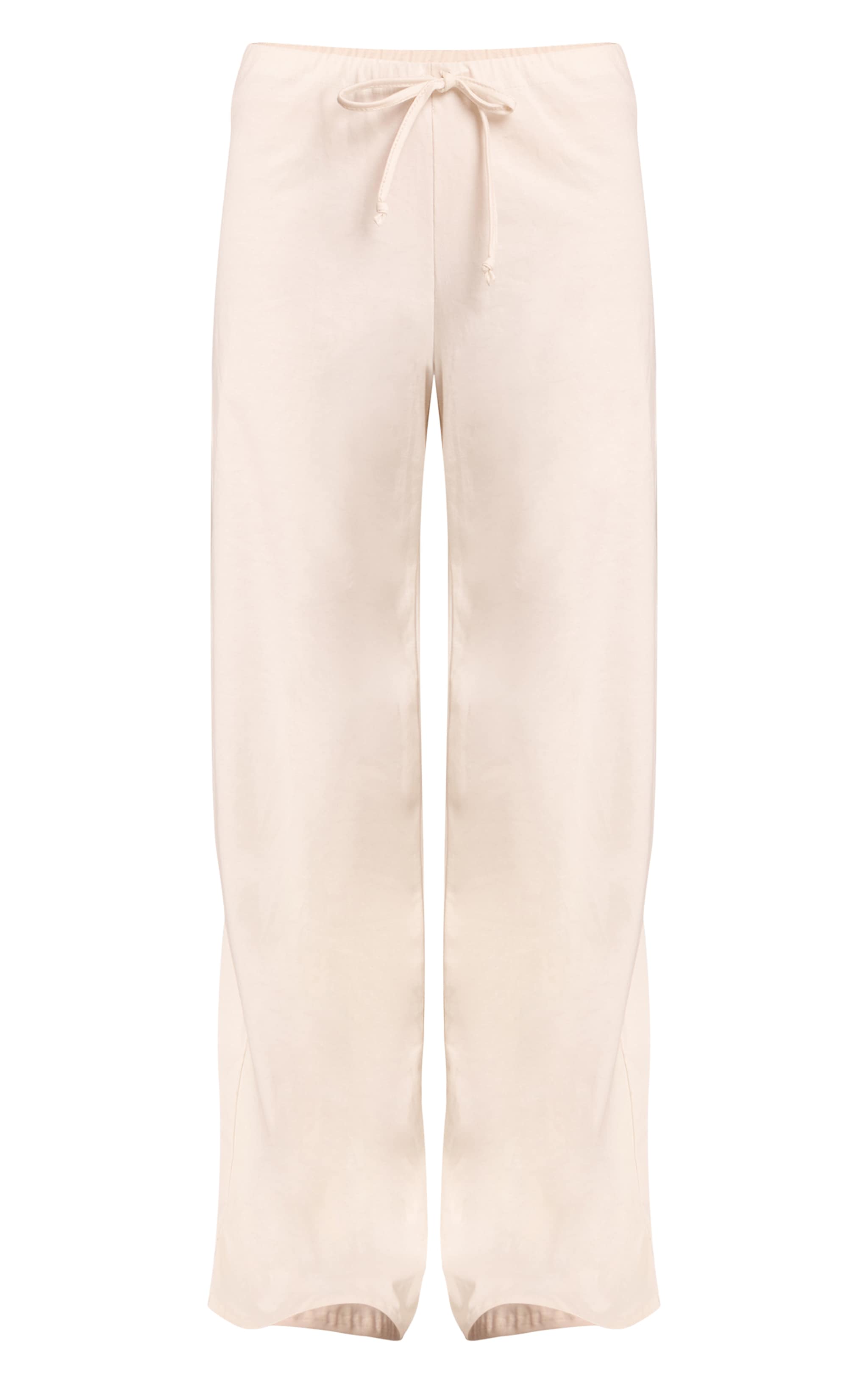 Cream Cotton Wide Leg Pants image 5
