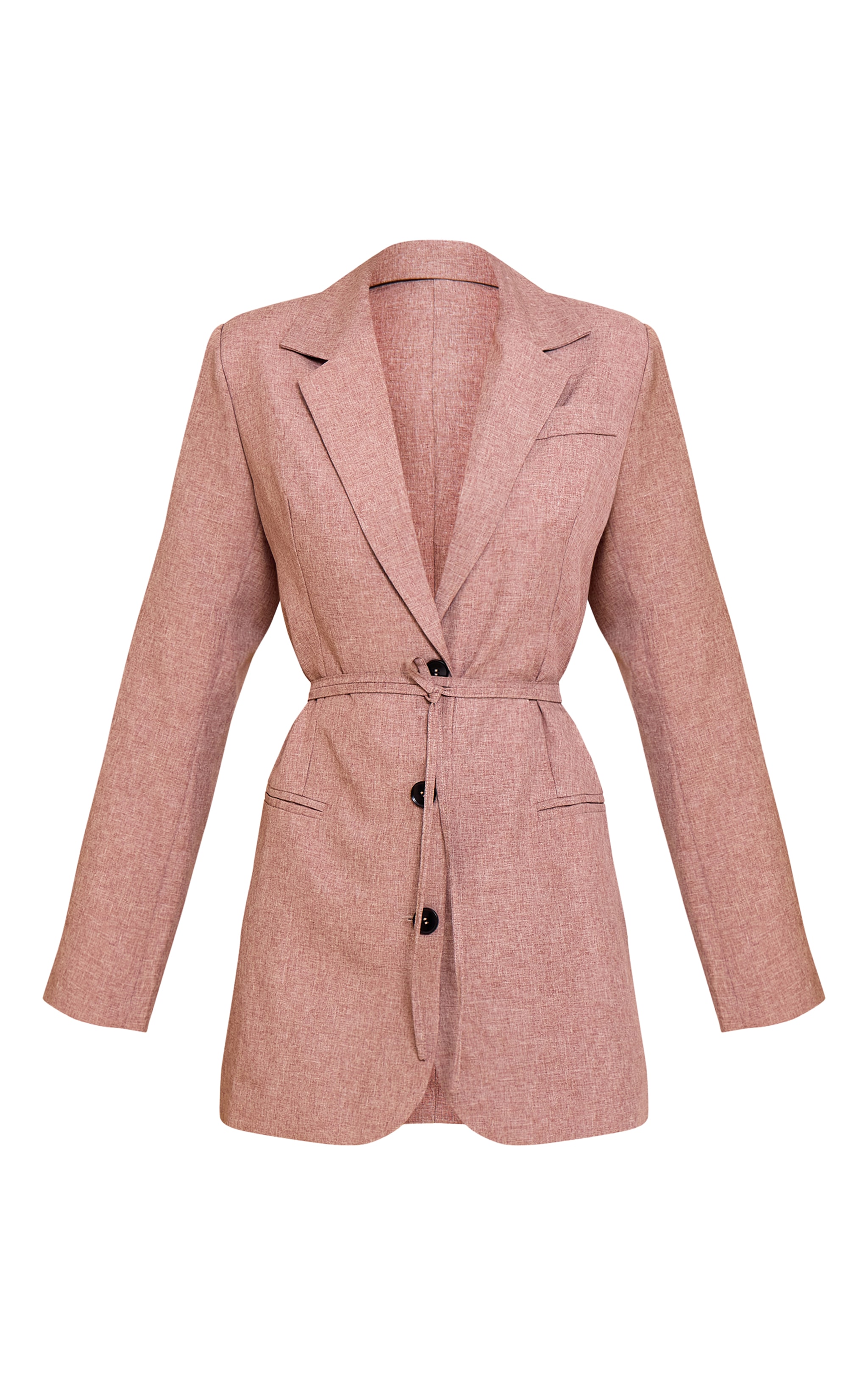 Robe blazer ceinturée en tissu façon moka image 5